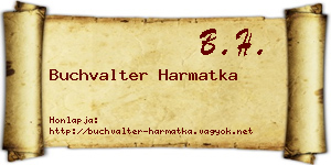 Buchvalter Harmatka névjegykártya
